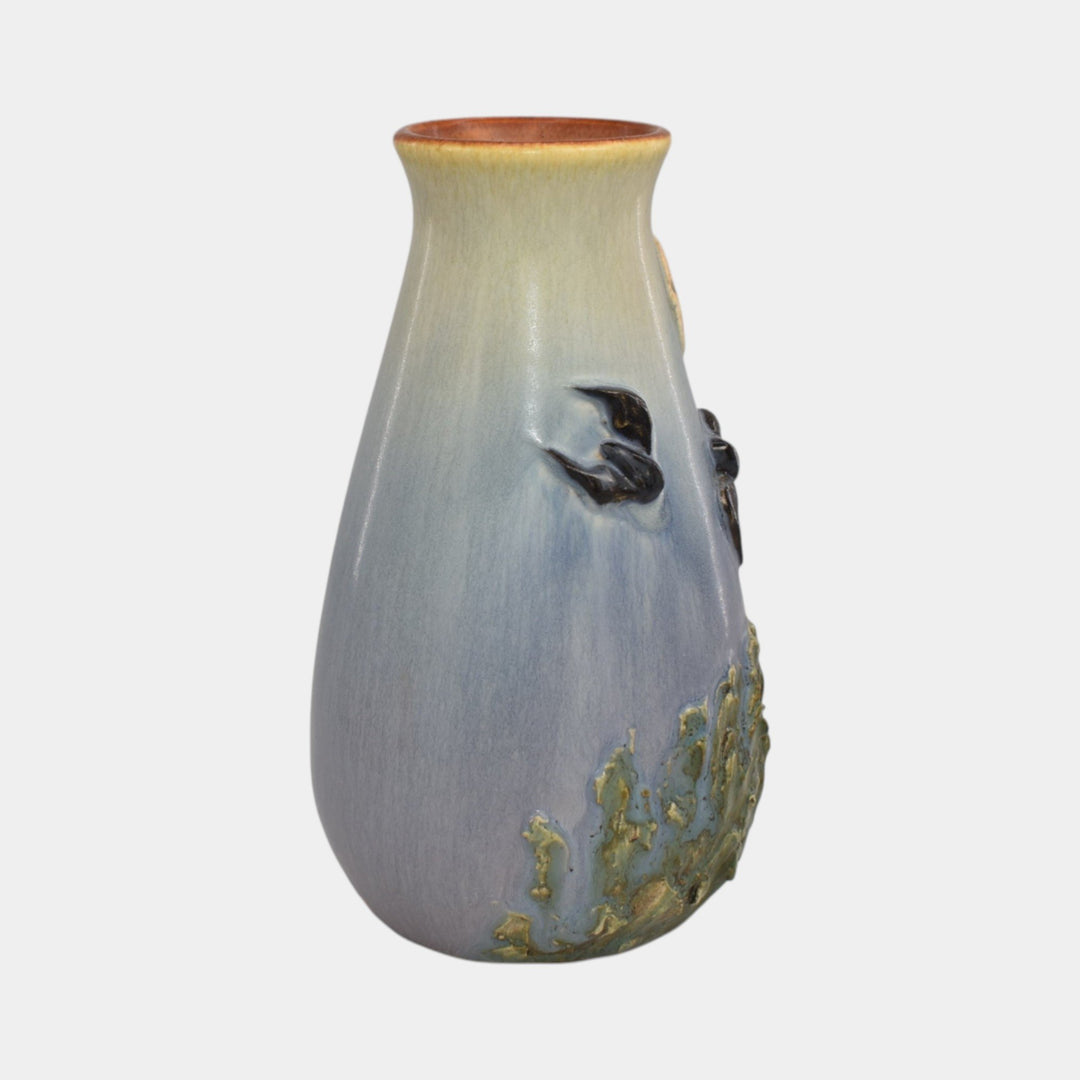 Ephraim Faience 2024 Hand Made Pottery Experimental Bat And Moon Ceramic Vase - Just Art Pottery