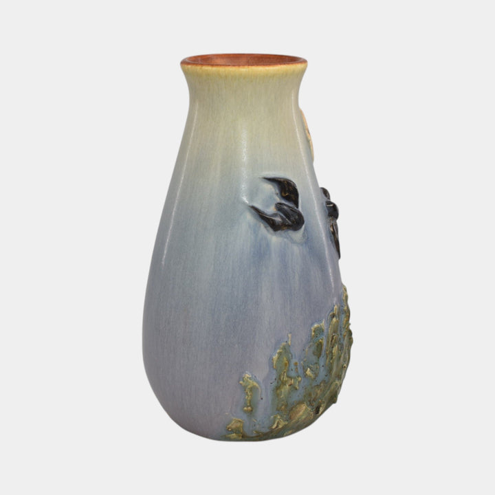 Ephraim Faience 2024 Hand Made Pottery Experimental Bat And Moon Ceramic Vase - Just Art Pottery
