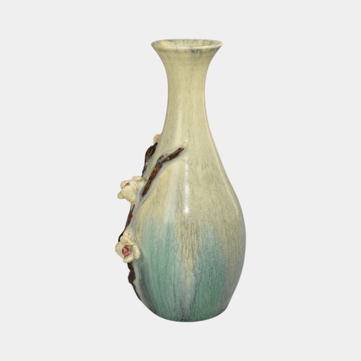 Ephraim Faience 2024 Hand Made Pottery Miniature Cherry Blossom Ceramic Vase