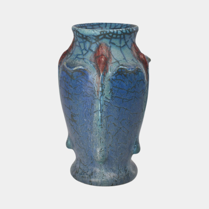 Ephraim Faience 2021 Hand Made Pottery Blue Athena Miniature Ceramic Vase - Just Art Pottery