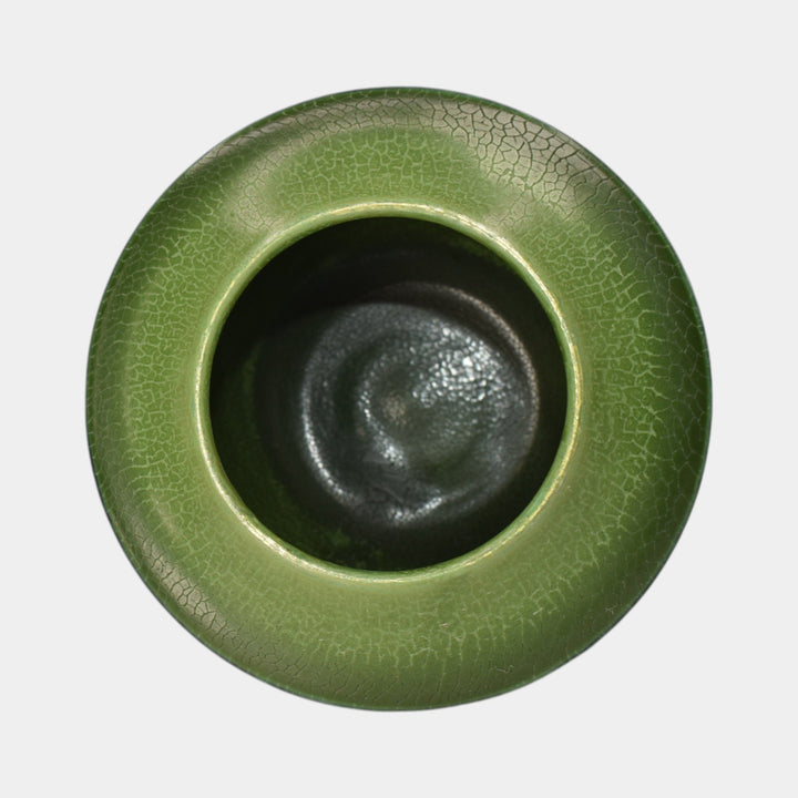 Ephraim Faience 2014 Hand Made Pottery Green Ceramic Vase - Just Art Pottery