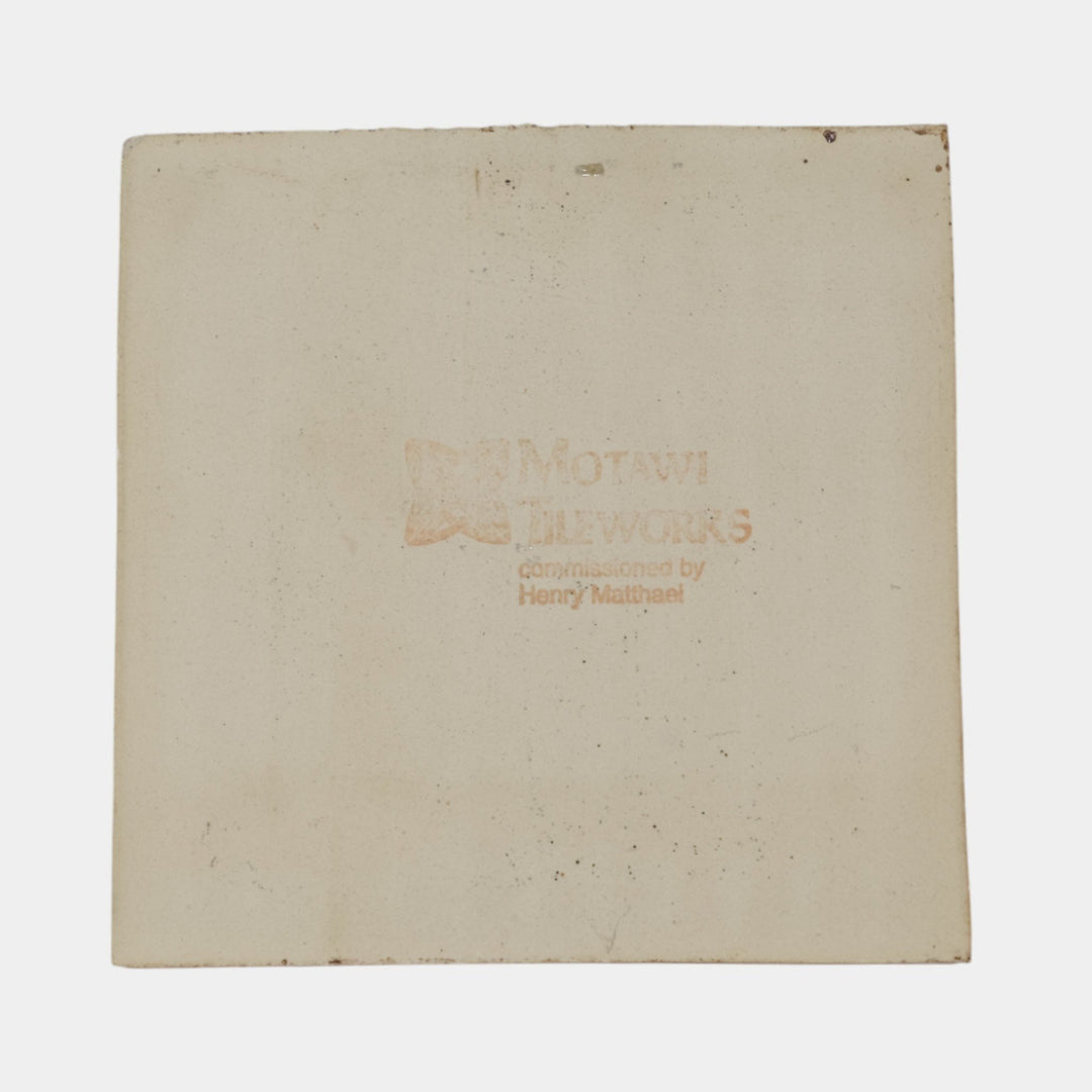 Motawi Tileworks Hand Made Purple Iridescent Stylized Bat In Relief Ceramic Tile