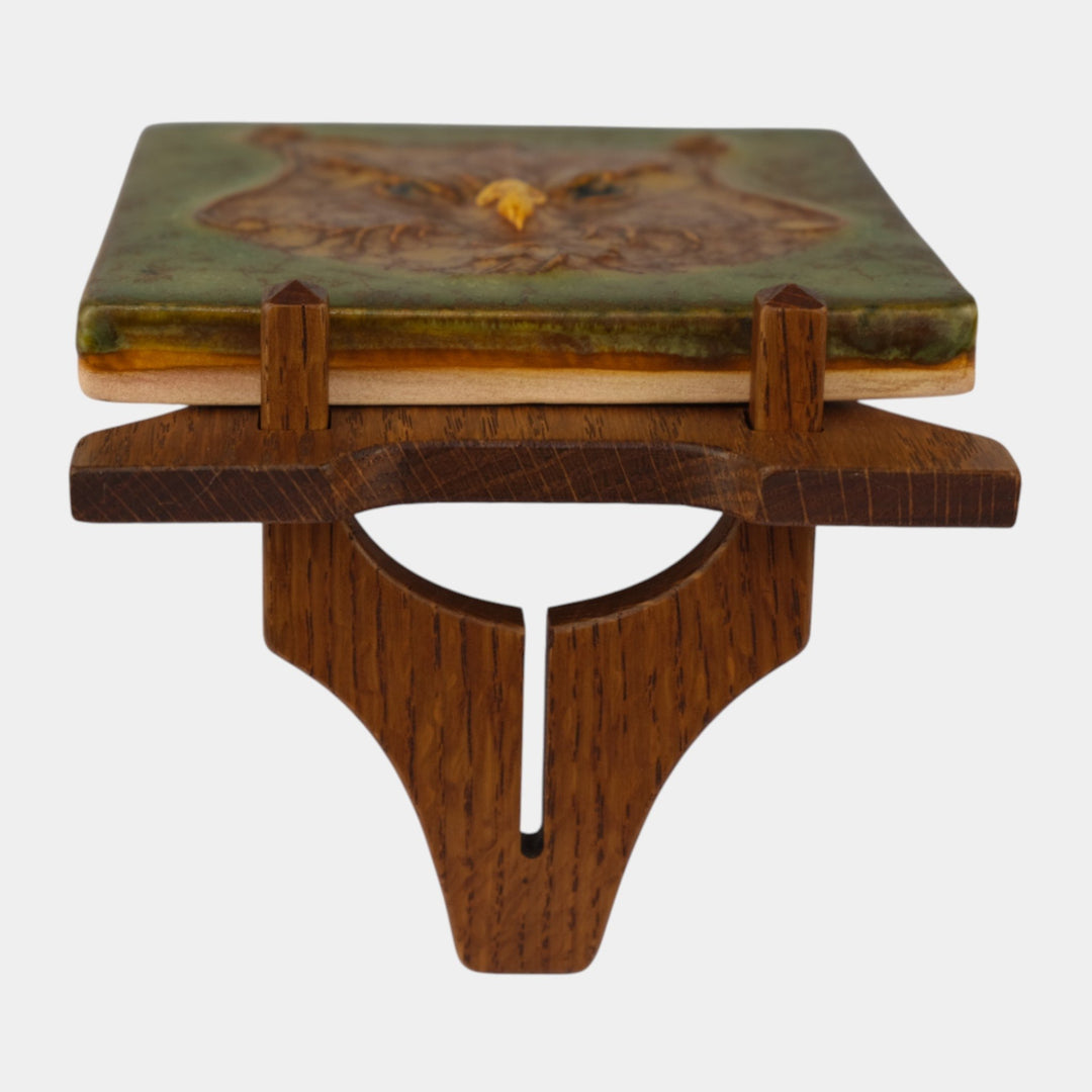 Ephraim Faience 2013 Hand Made Art Pottery The Old Sage Ceramic Tile - Just Art Pottery