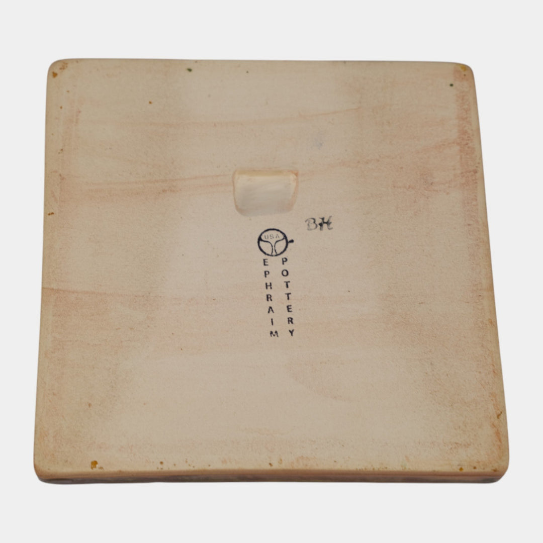 Ephraim Faience 2013 Hand Made Art Pottery The Old Sage Ceramic Tile - Just Art Pottery