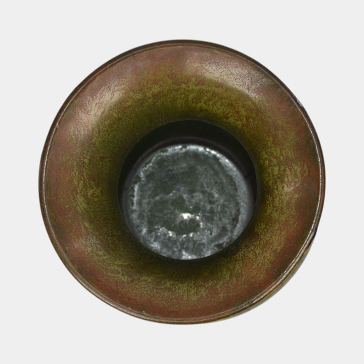 Ephraim Faience 2013 Hand Made Pottery The Gloaming Green Bat Ceramic Vase - Just Art Pottery