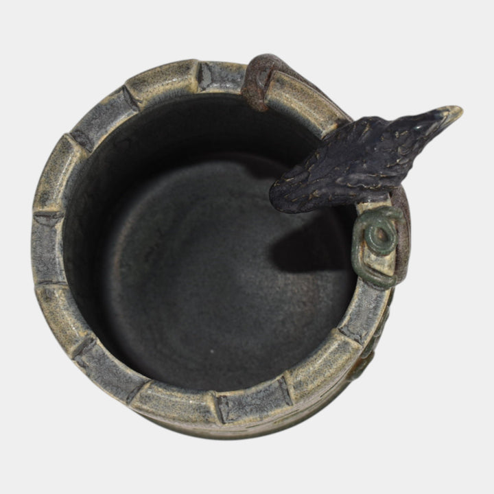 Ephraim Faience 2021 Hand Made Pottery Blue Green Rook’s Tower Ceramic Vase - Just Art Pottery