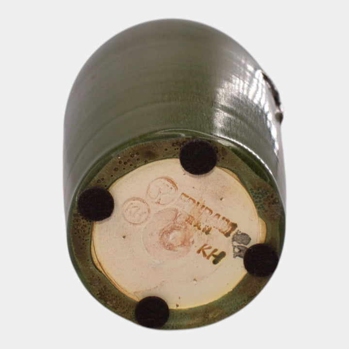 Ephraim Faience 2022 Hand Made Pottery Experimental Red Eucalyptus Moth Vase - Just Art Pottery