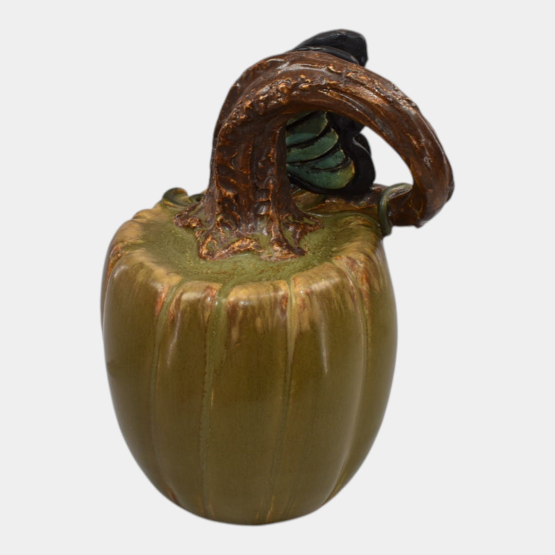 Ephraim Faience 2022 Hand Made Pottery Green Experimental Butterfly Pumpkin - Just Art Pottery