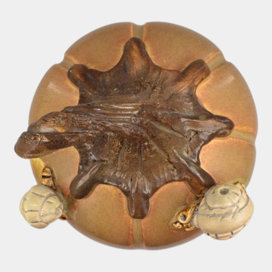 Ephraim Faience 2022 Hand Made Pottery Ceramic Happy Trails Snail Pumpkin - Just Art Pottery