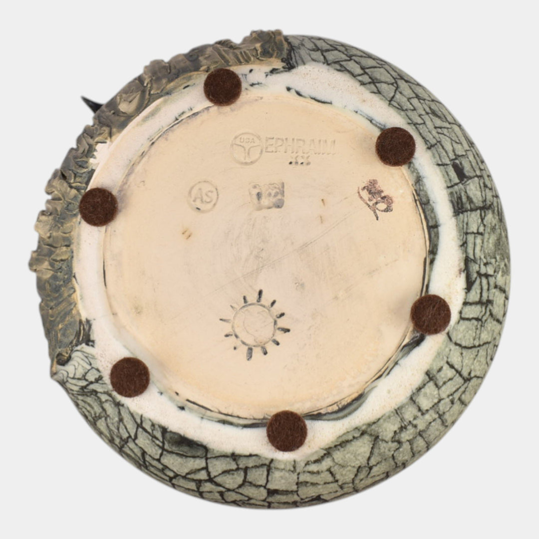 Ephraim Faience 2020 Hand Made Pottery Woodpecker Ceramic Vase - Just Art Pottery