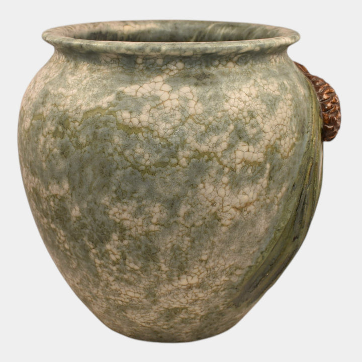 Ephraim Faience 2010 Hand Made Pottery Rustic Pine Ceramic Vase - Just Art Pottery