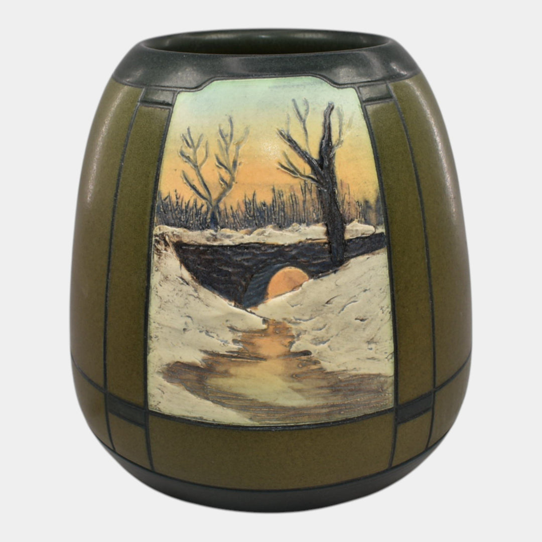 Ephraim Faience 2024 Pottery Over the River Scenic Landscape Vase - Just Art Pottery