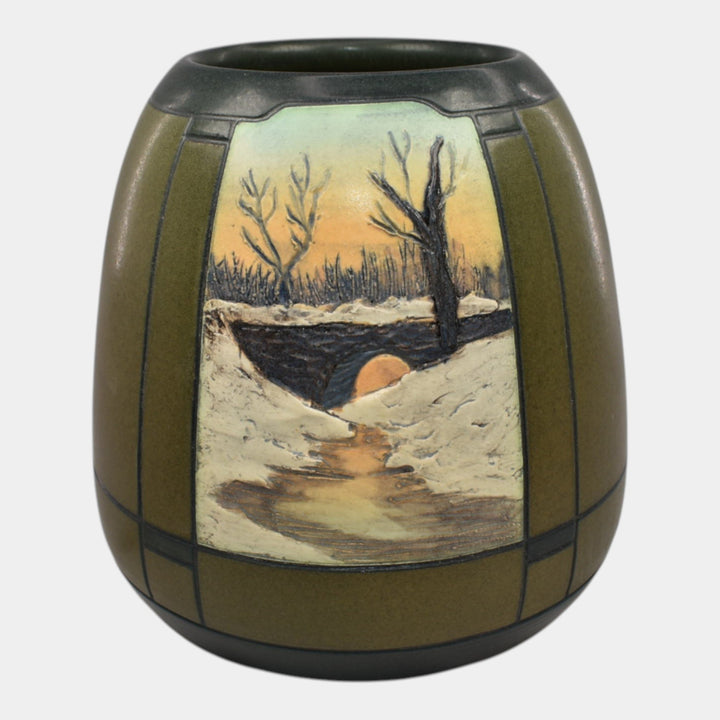 Ephraim Faience 2024 Pottery Over the River Scenic Landscape Vase - Just Art Pottery