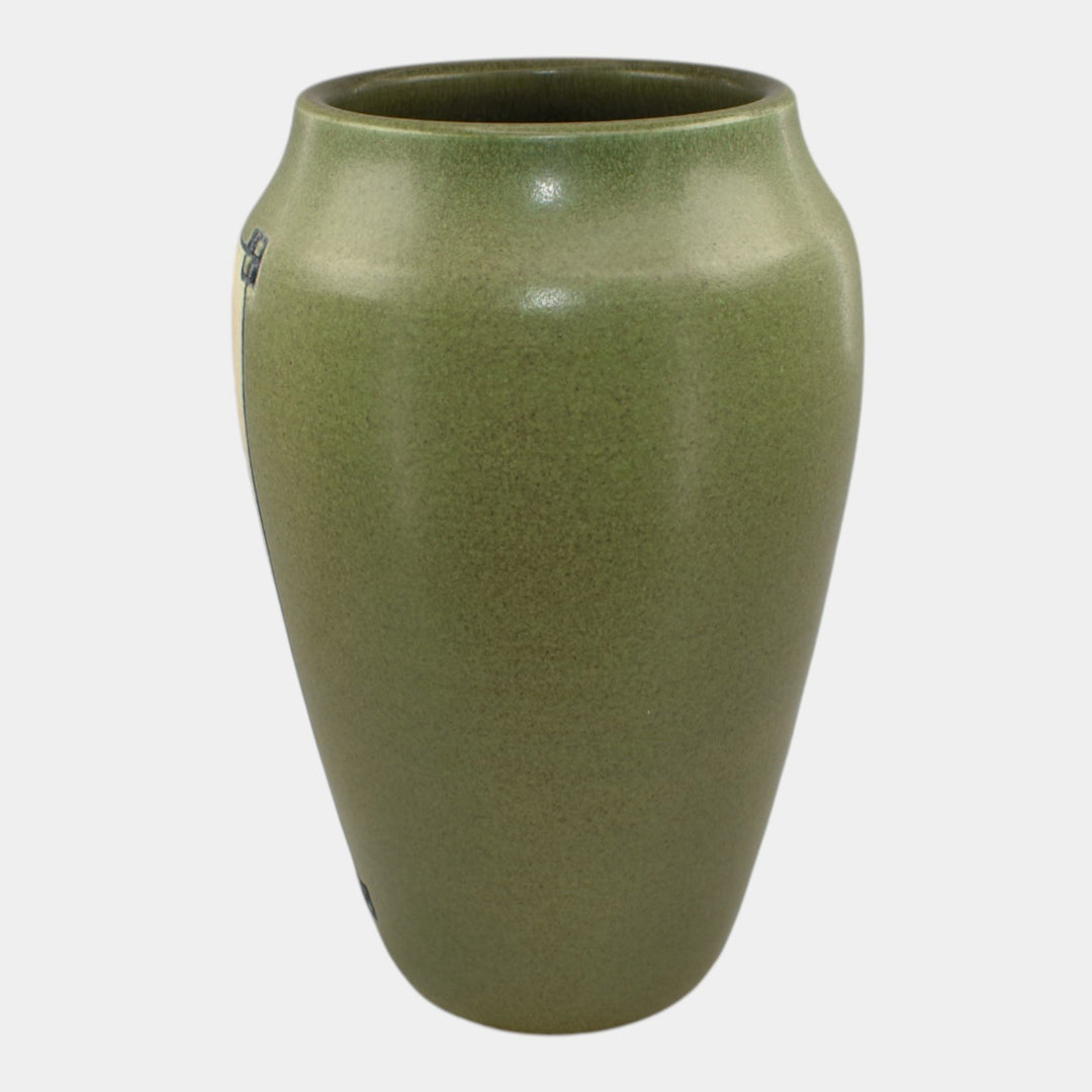 Ephraim Faience 2024 Hand Made Pottery Valentines Carved Rose Long Stem Vase - Just Art Pottery