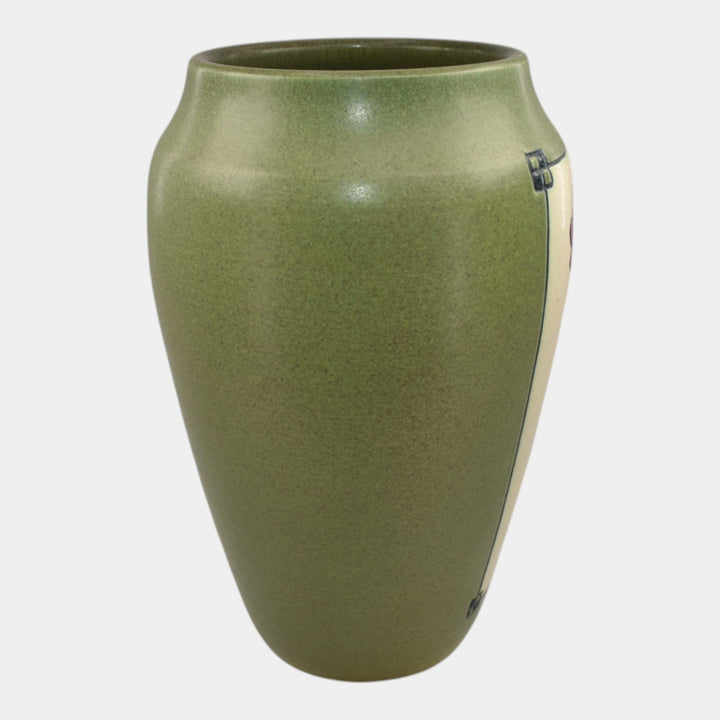 Ephraim Faience 2024 Hand Made Pottery Valentines Carved Rose Long Stem Vase - Just Art Pottery