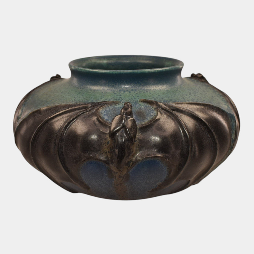 Ephraim Faience 2012 Hand Made Pottery Nocturne Ceramic Bat Vase - Just Art Pottery