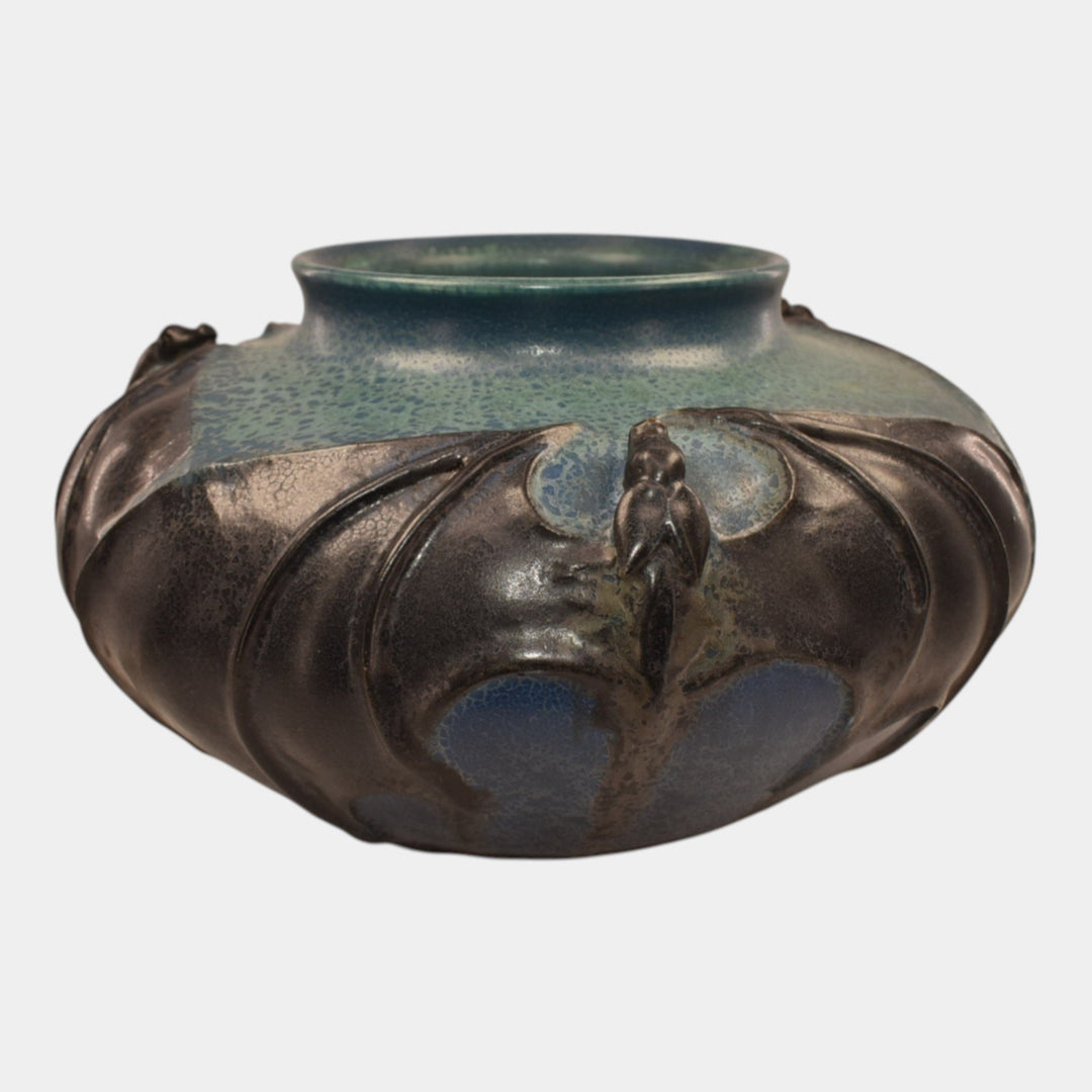 Ephraim Faience 2012 Hand Made Pottery Nocturne Ceramic Bat Vase - Just Art Pottery