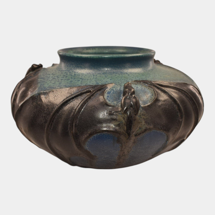 Ephraim Faience 2012 Hand Made Pottery Nocturne Ceramic Bat Vase - Just Art Pottery