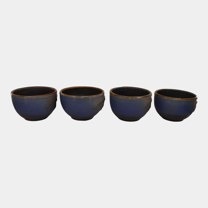 Ephraim Faience Elementals Art Pottery Fright Night Bat Bowls - Just Art Pottery