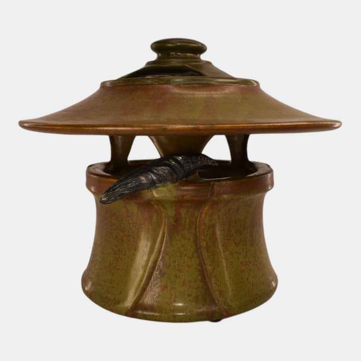 Ephraim Faience 2016 Hand Made Pottery Dusty Olive Green Portico Lantern