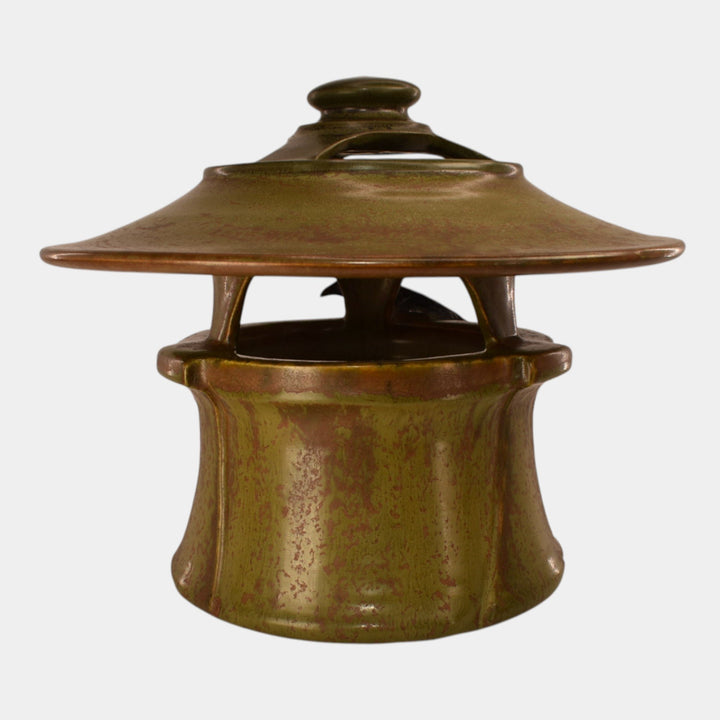 Ephraim Faience 2016 Hand Made Pottery Dusty Olive Green Portico Lantern