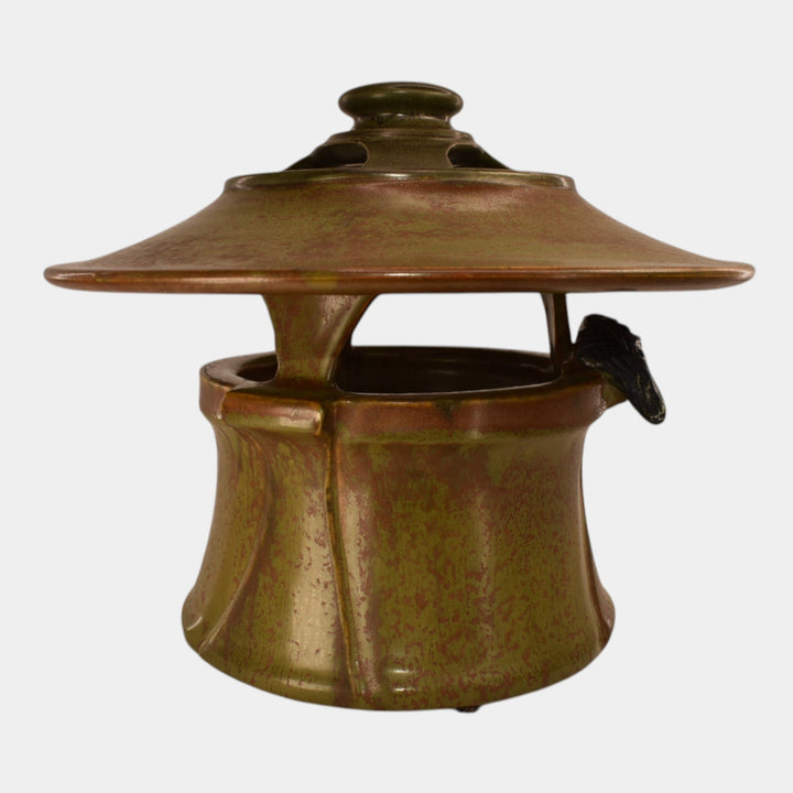 Ephraim Faience 2016 Hand Made Pottery Dusty Olive Green Portico Lantern
