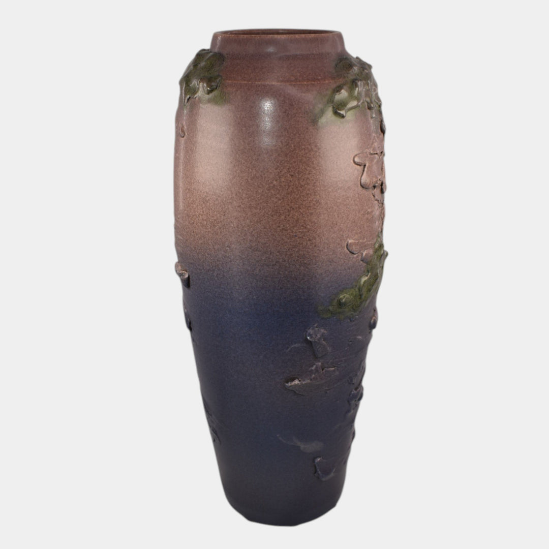 Ephraim Faience Hand Made Pottery Purple Secluded Falls Scenic Vase - Just Art Pottery