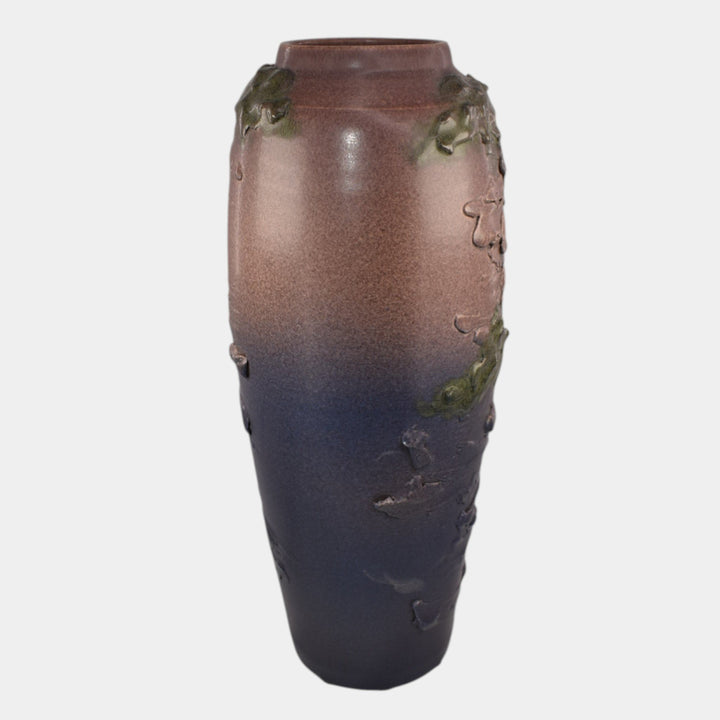 Ephraim Faience Hand Made Pottery Purple Secluded Falls Scenic Vase - Just Art Pottery