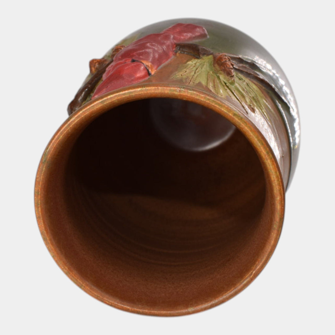 Ephraim Faience 2019 Hand Made Pottery Brown Green Eyecatcher Cardinal Vase - Just Art Pottery