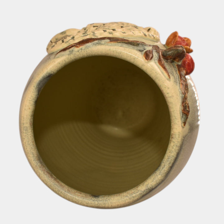 Ephraim Faience 2023 Hand Made Pottery Blue White Arctic Messenger Owl Vase - Just Art Pottery