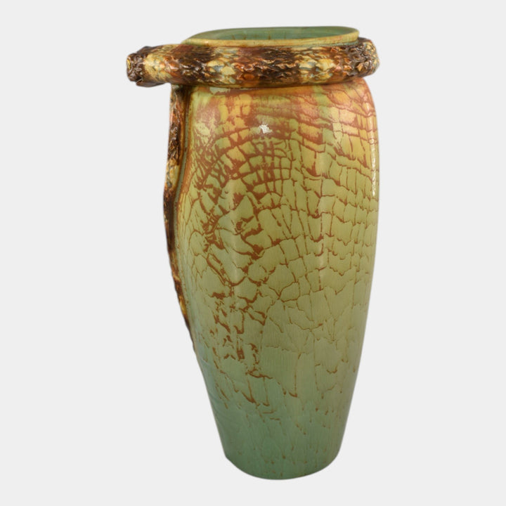 Ephraim Faience 2025 Hand Made Pottery Green Year Of The Snake Vase