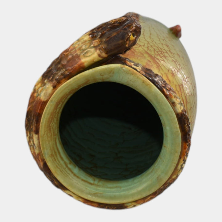 Ephraim Faience 2025 Hand Made Pottery Green Year Of The Snake Vase
