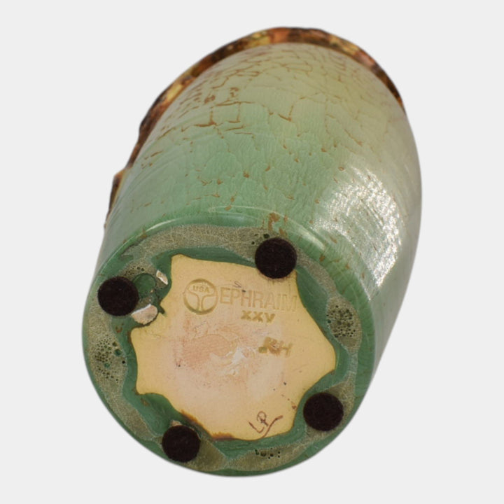 Ephraim Faience 2025 Hand Made Pottery Green Year Of The Snake Vase