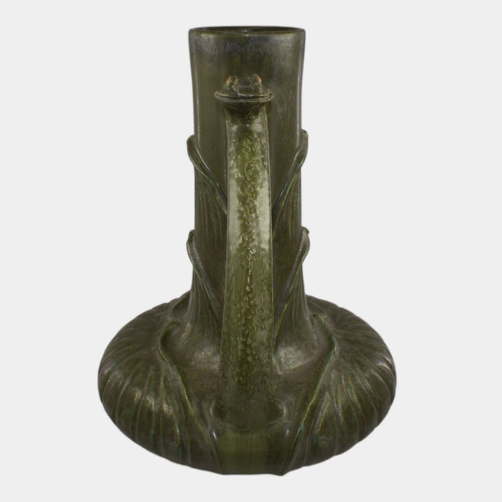 Ephraim Faience 2024 Hand Made Pottery Organic Green Snake Charmer Vase - Just Art Pottery