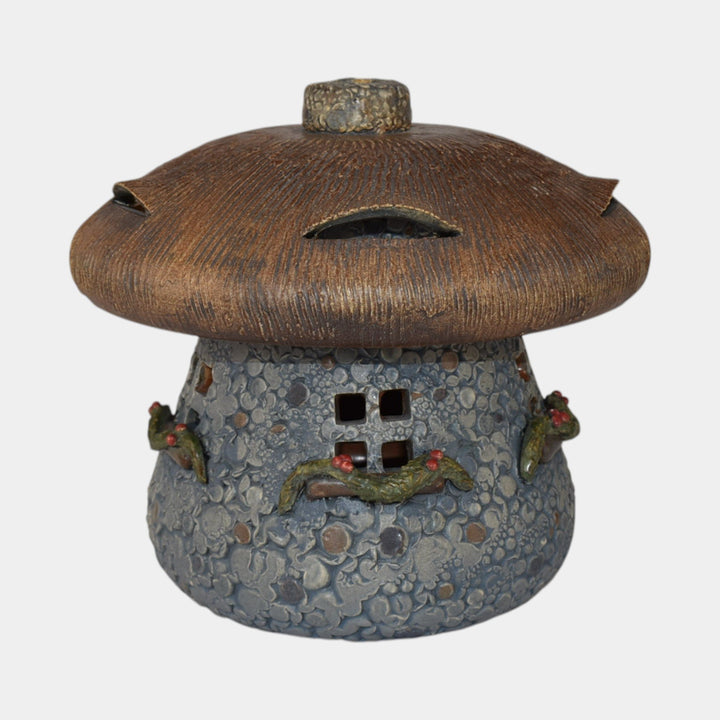 Ephraim Faience Experimental Hand Made Pottery Mushroom Cottage Lantern