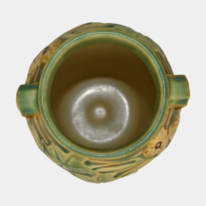 Roseville Luffa Brown 1934 Vintage Art Deco Pottery Ceramic Vase 685-7