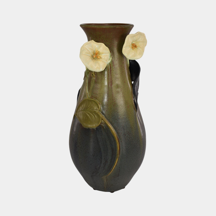 Ephraim Faience 2016 Experimental Hand Made Purple Bat and Moonflower Vase