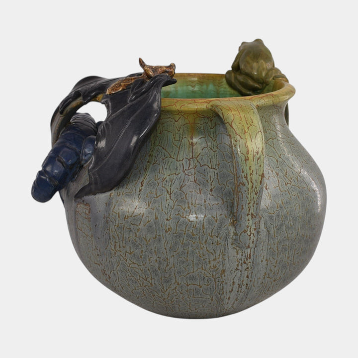 Ephraim Faience 2021 Pottery Marigold Great Escape Frog Bat Salamander Vase - Just Art Pottery