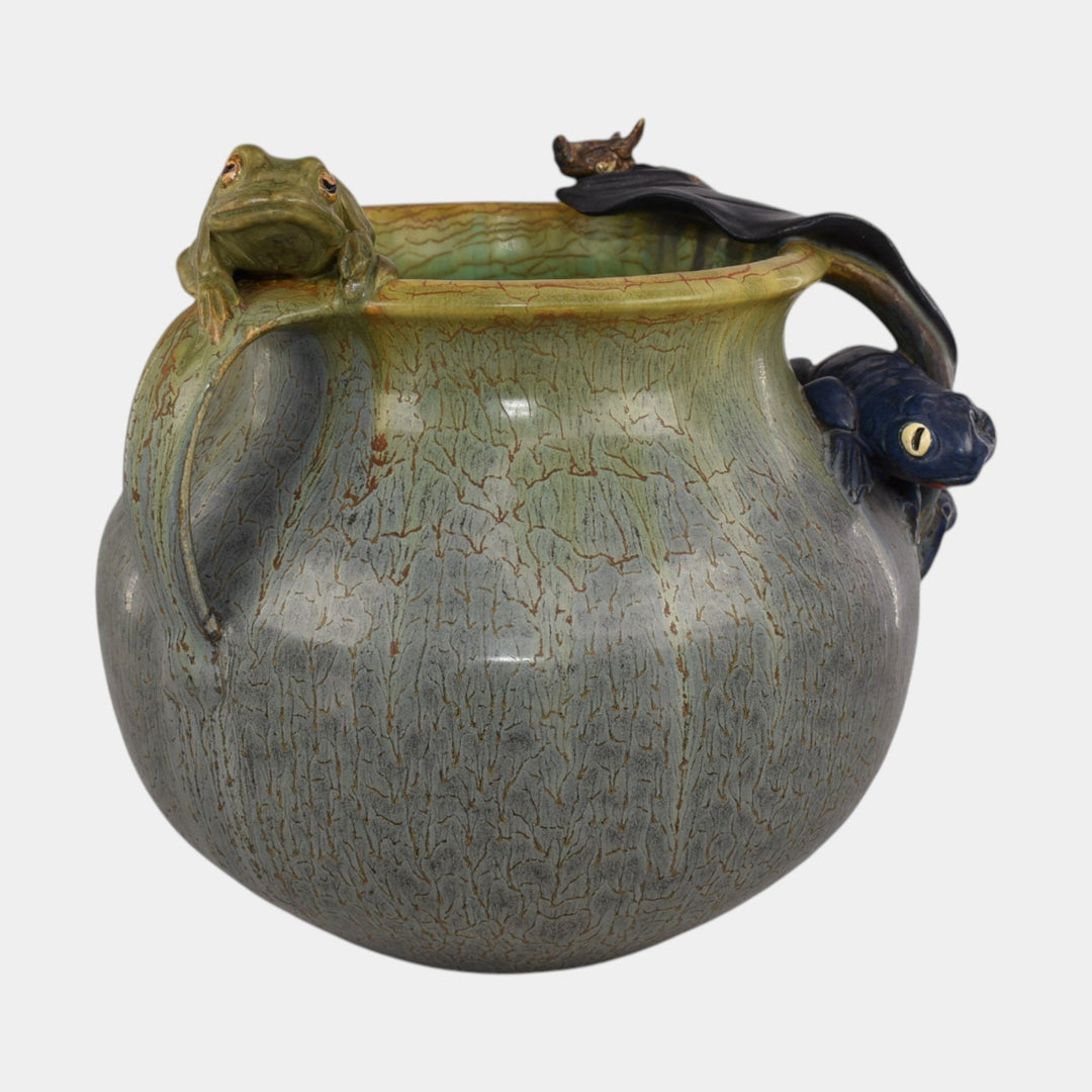 Ephraim Faience 2021 Pottery Marigold Great Escape Frog Bat Salamander Vase - Just Art Pottery