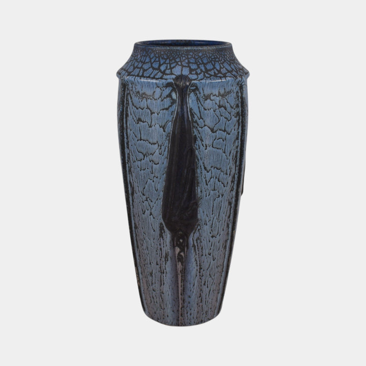 Ephraim Faience 2025 Hand Made Pottery Blue Suspense Bat Vase