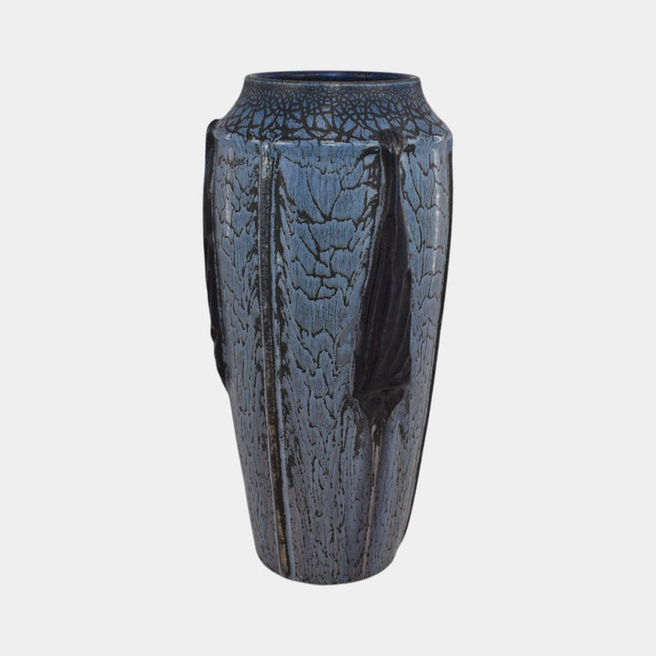 Ephraim Faience 2025 Hand Made Pottery Blue Suspense Bat Vase