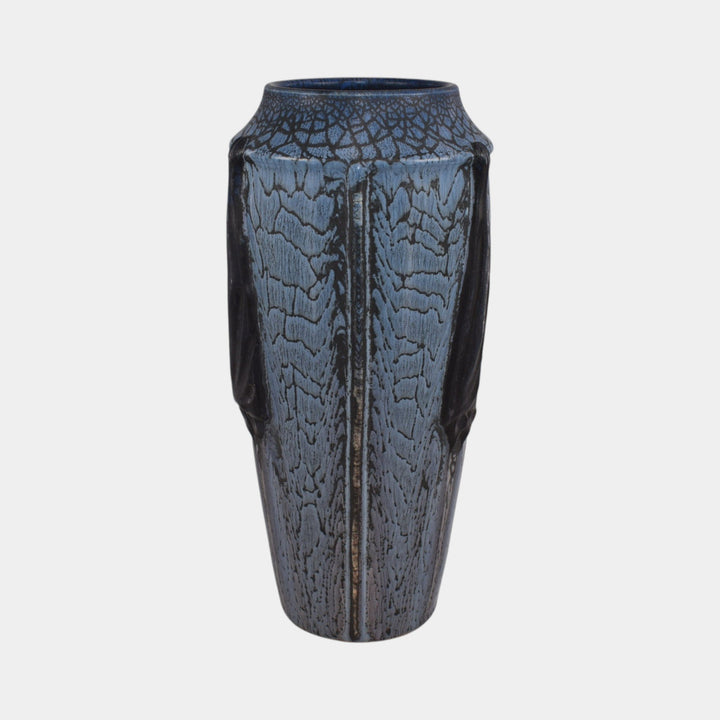Ephraim Faience 2025 Hand Made Pottery Blue Suspense Bat Vase