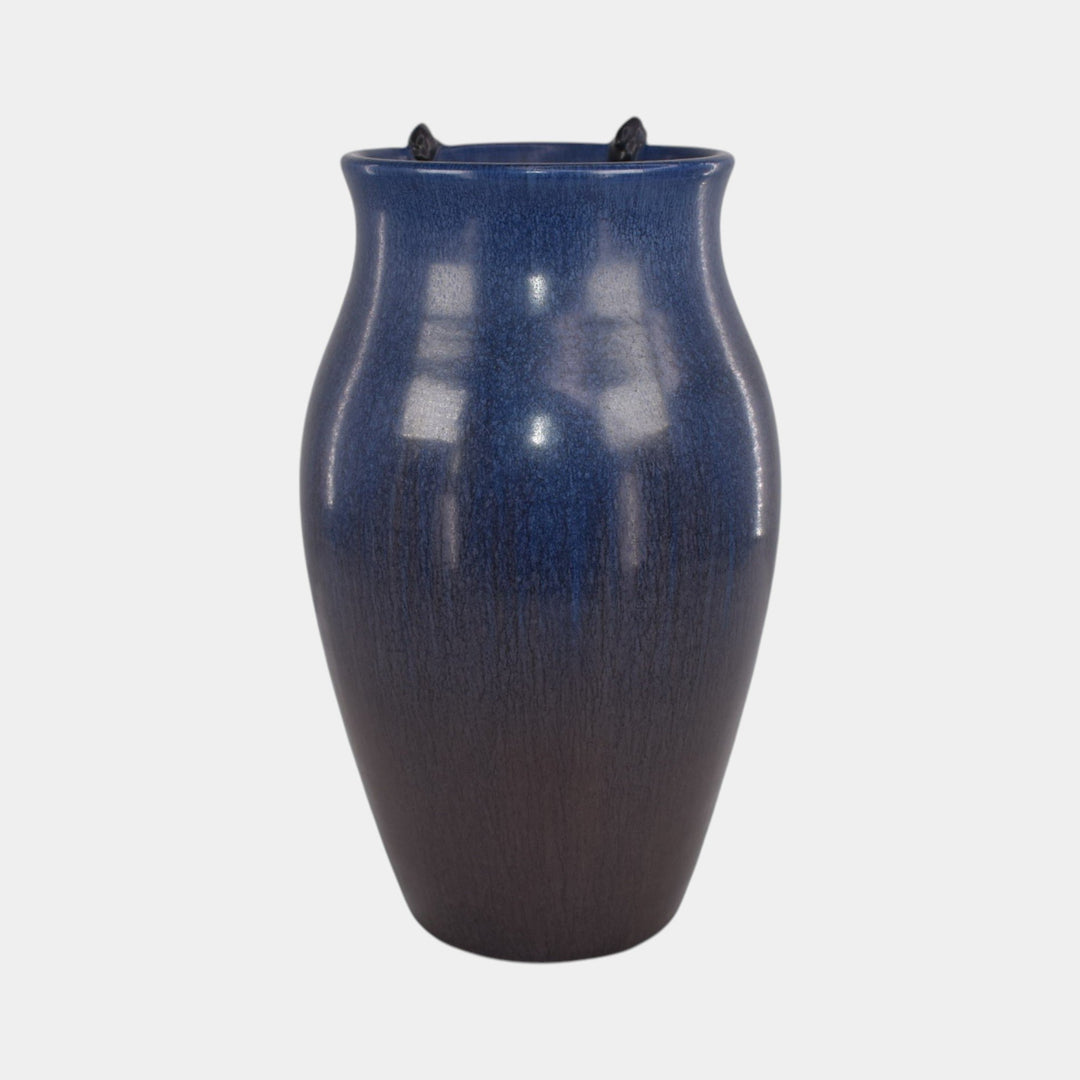 Ephraim Faience 2023 Hand Made Pottery Blue Summer Night Bat Vase