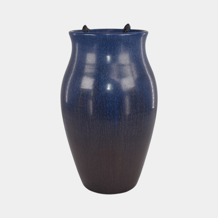Ephraim Faience 2023 Hand Made Pottery Blue Summer Night Bat Vase