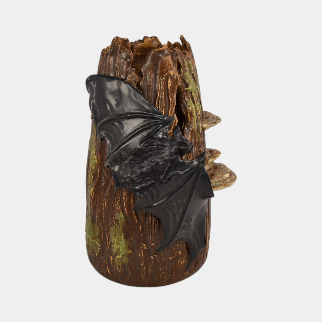 Ephraim Faience 2015 Experimental Hand Made Pottery Bat On Log Vase