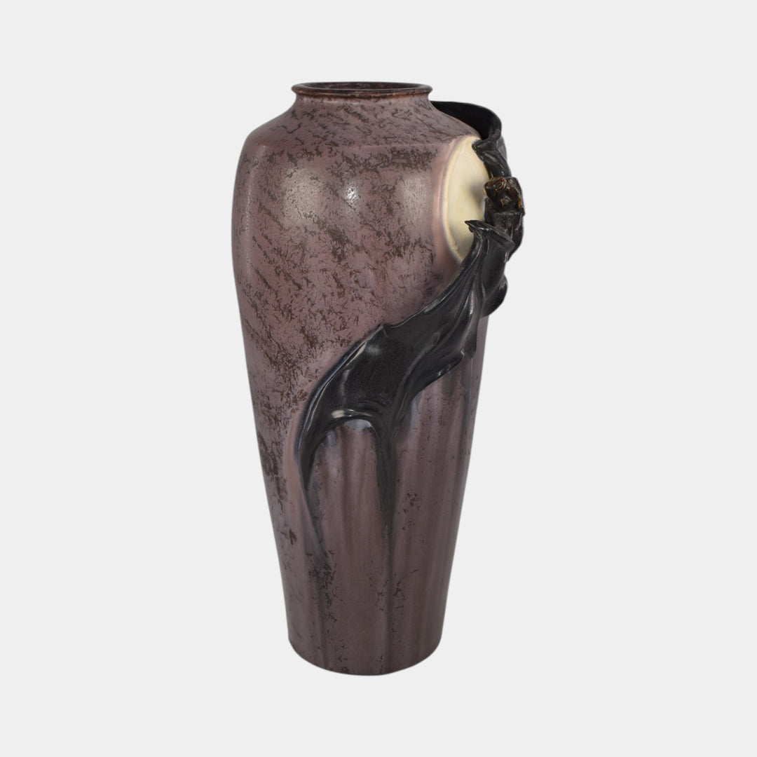 Ephraim Faience 2017 Experimental Hand Made Pottery Purple Bat Vase - Just Art Pottery