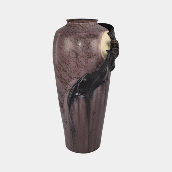 Ephraim Faience 2017 Experimental Hand Made Pottery Purple Bat Vase - Just Art Pottery