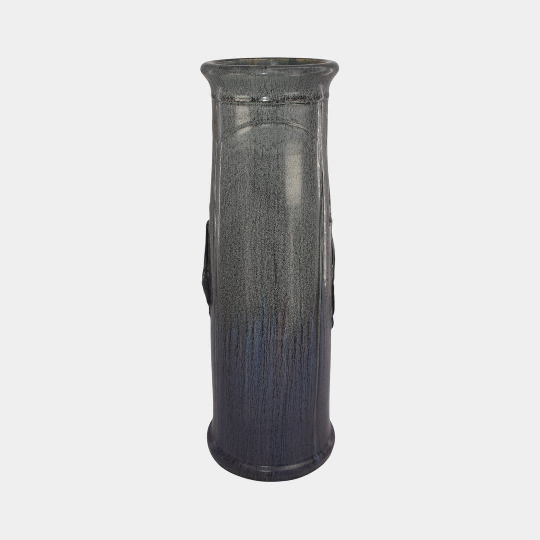 Ephraim Faience 2023 Experimental Hand Made Pottery Blue Bat Vase - Just Art Pottery
