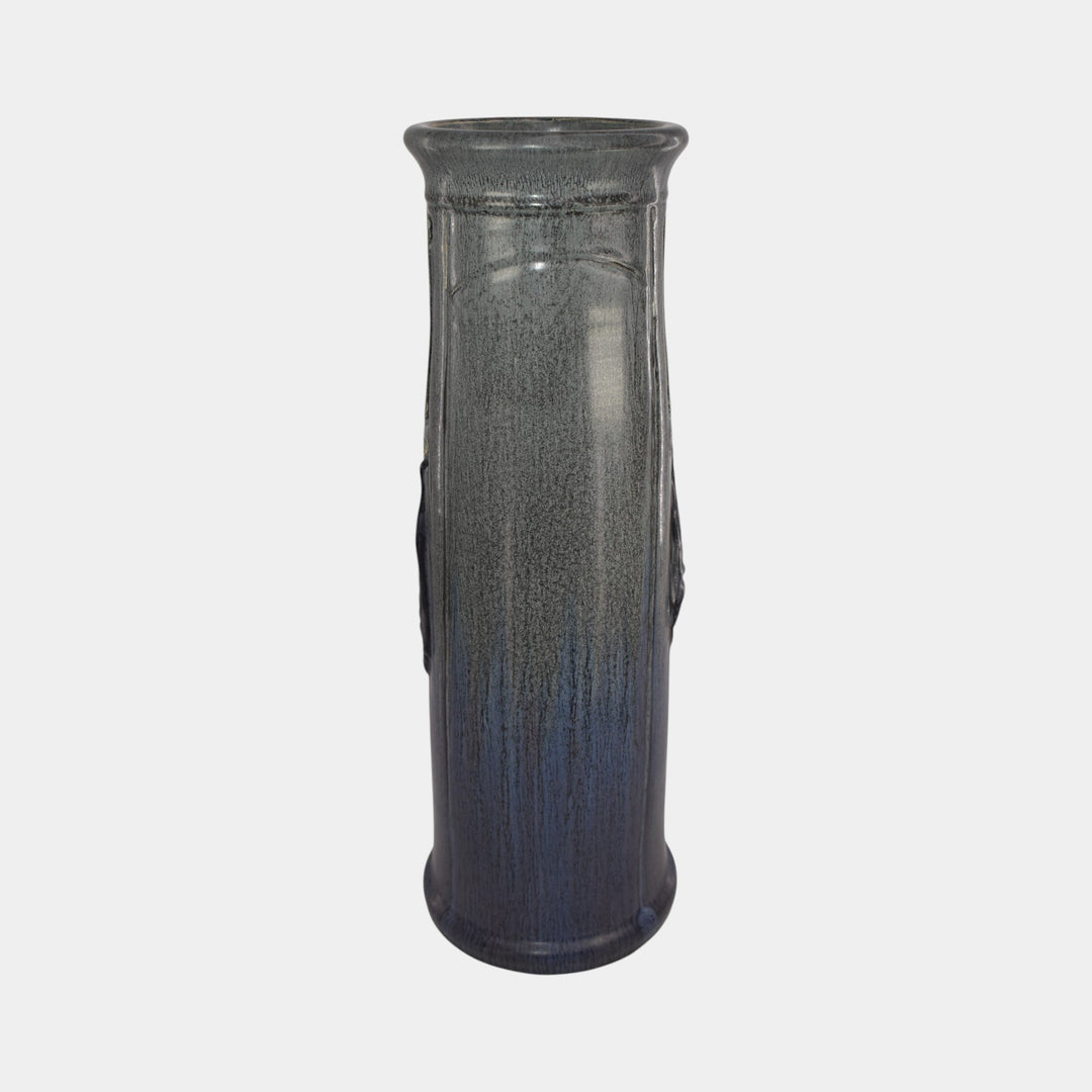 Ephraim Faience 2023 Experimental Hand Made Pottery Blue Bat Vase - Just Art Pottery