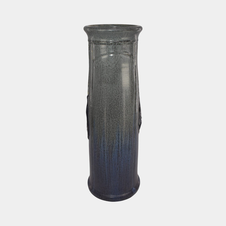 Ephraim Faience 2023 Experimental Hand Made Pottery Blue Bat Vase - Just Art Pottery